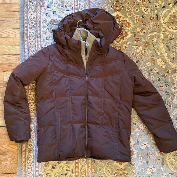 Coldwear Singapore brown men jacket coat removable hood zipper down feathers - Picture 1 of 11